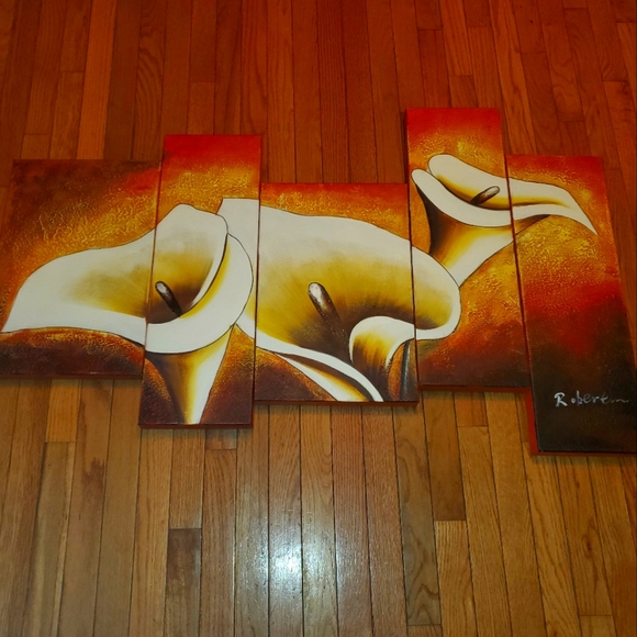 Original Calla Lilla 5 piece painting - Picture 1 of 3